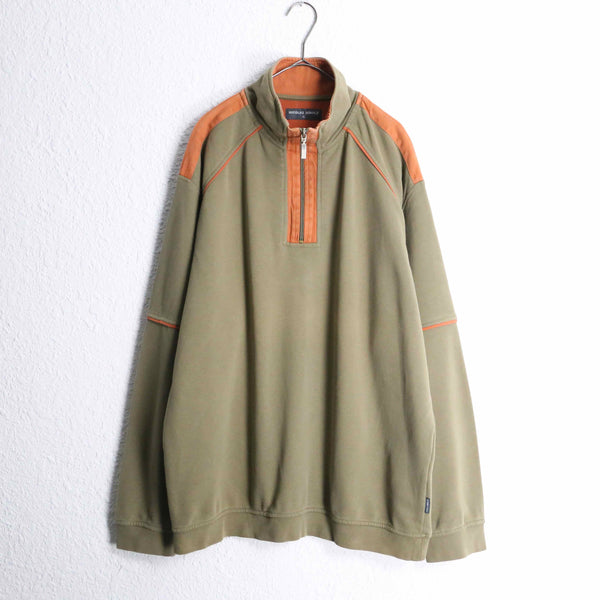 earth color half zip pullover