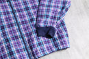 check zip-up short blouson