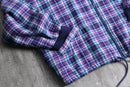 check zip-up short blouson