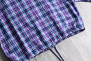 check zip-up short blouson