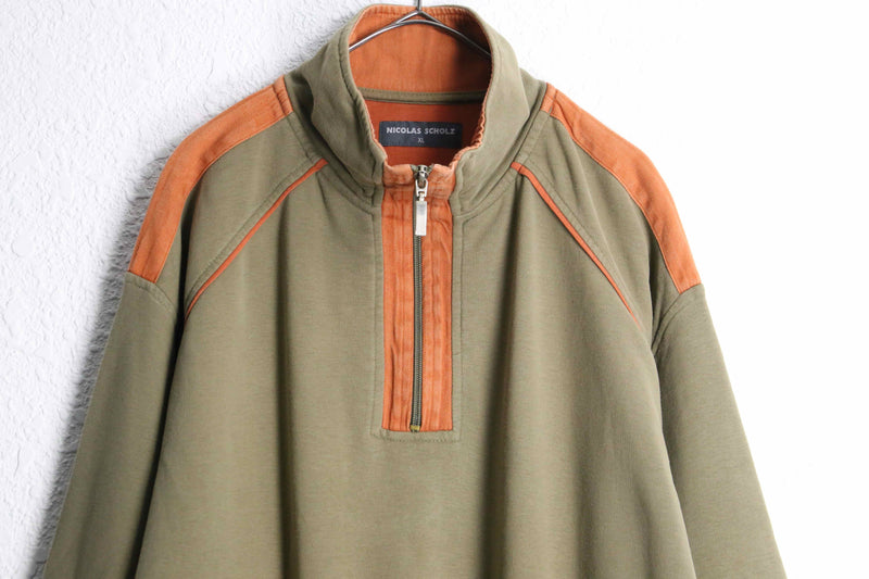 earth color half zip pullover