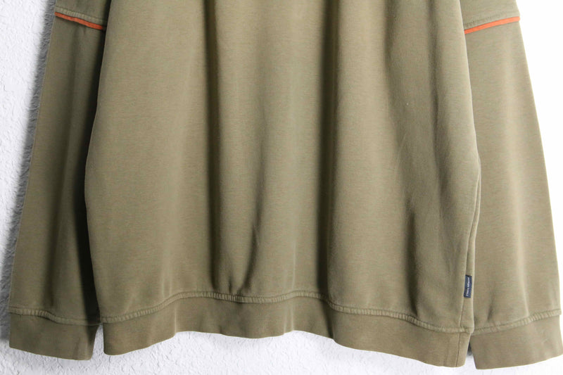 earth color half zip pullover