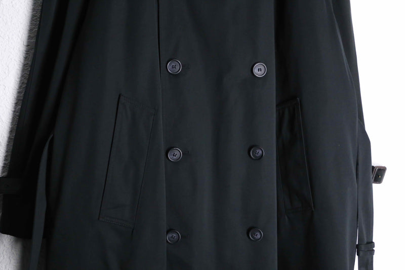 1990-00s Ralph Ralph Lauren T/C twill black trench coat 