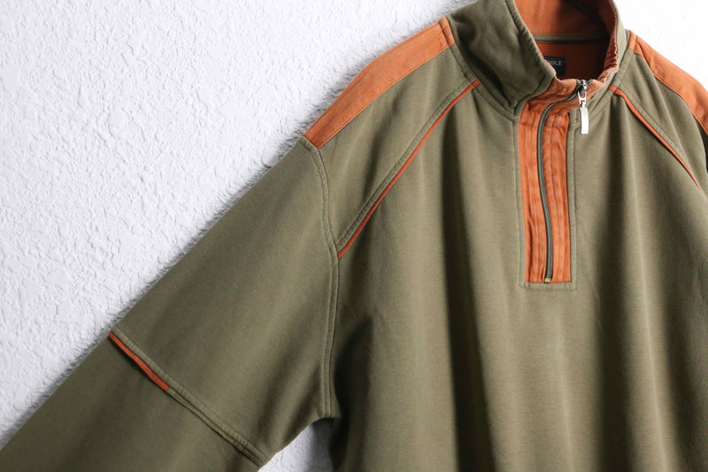 earth color half zip pullover