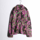 wrinkled floral reversible jacket
