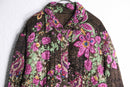 wrinkled floral reversible jacket