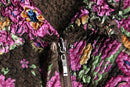 wrinkled floral reversible jacket
