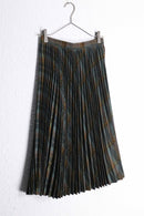 brown tartan check pleats skirt