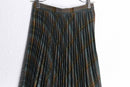 brown tartan check pleats skirt