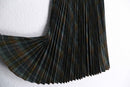 brown tartan check pleats skirt