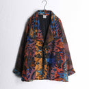multi tone woven toggle shawl jacket