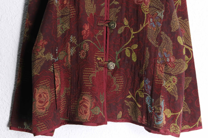 "CHICO'S" flower emb china gobelin jacket
