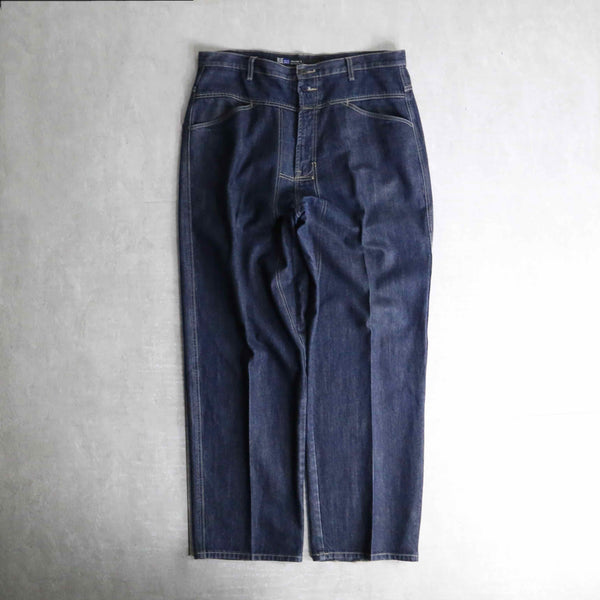 "MARITHE + FRANCOIS GIRBAUD" indigo blue tapered buggy denim