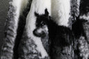 wolf design faux fur jacket