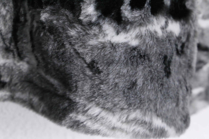 wolf design faux fur jacket