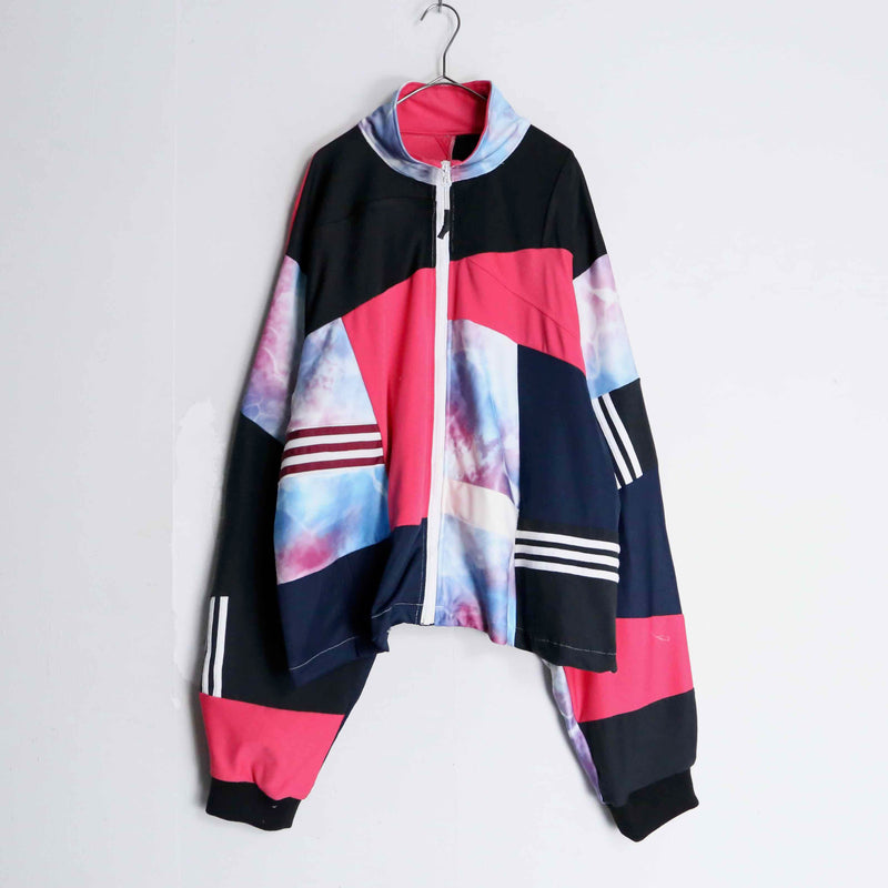 "Re:make" black × pink random track jacket