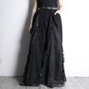 "Re:make" wide flare black denim pants