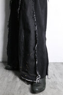 "Re:make" wide flare black denim pants