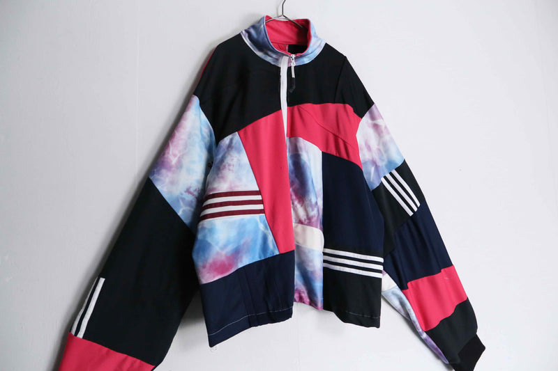 "Re:make" black × pink random track jacket