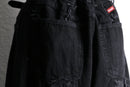 "Re:make" wide flare black denim pants