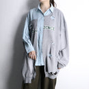 "Re:make" damaged sweat docking stripe shirt
