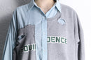 "Re:make" damaged sweat docking stripe shirt