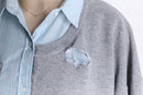"Re:make" damaged sweat docking stripe shirt
