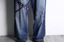 1990's-2000's "Phat Farm" stitch × patch design wide denim pants