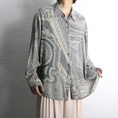 paisley pattern drape silk shirt
