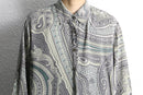 paisley pattern drape silk shirt