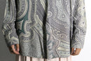 paisley pattern drape silk shirt