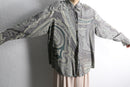paisley pattern drape silk shirt