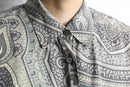 paisley pattern drape silk shirt