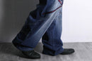 1990's-2000's "Phat Farm" stitch × patch design wide denim pants