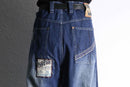 1990's-2000's "Phat Farm" stitch × patch design wide denim pants
