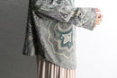 paisley pattern drape silk shirt