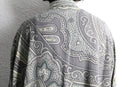 paisley pattern drape silk shirt