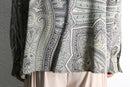 paisley pattern drape silk shirt