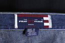 1990's-2000's "Phat Farm" stitch × patch design wide denim pants