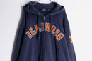 navy color logo design boro 加工 zipup hoodie