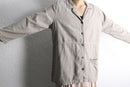 linen×rayon blend stripe shirt jacket