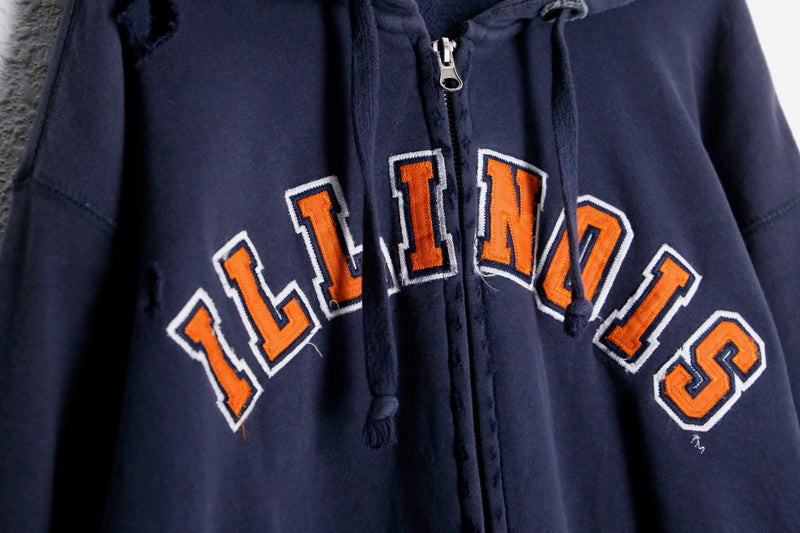 navy color logo design boro 加工 zipup hoodie