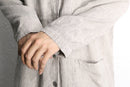 linen×rayon blend stripe shirt jacket