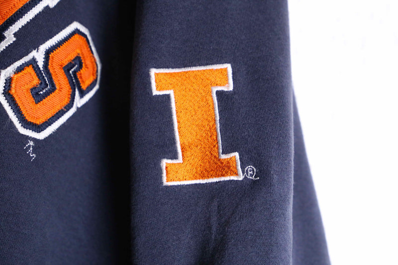 navy color logo design boro 加工 zipup hoodie