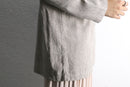 linen×rayon blend stripe shirt jacket