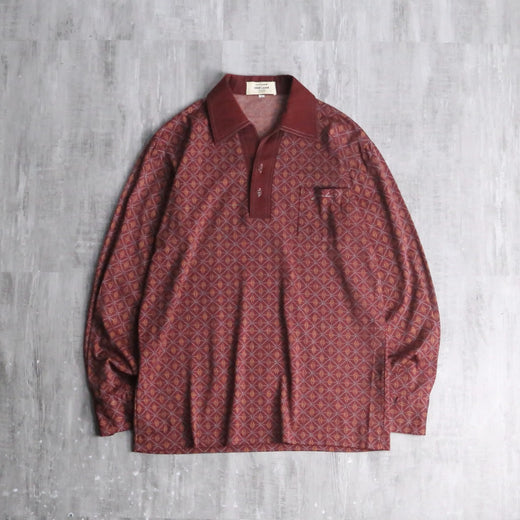 geometric pattern skipper polo shirt