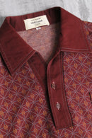 geometric pattern skipper polo shirt
