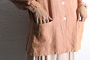 iridescent orange linen L/S shirt