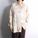 ivory gradation pattern silk shirt