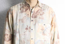 ivory gradation pattern silk shirt